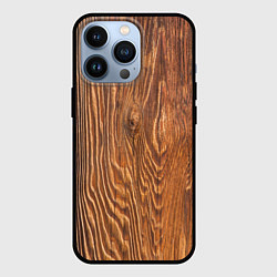 Чехол для iPhone 13 Pro Текстура дерева, цвет: 3D-черный