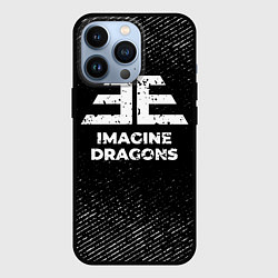 Чехол iPhone 13 Pro Imagine Dragons с потертостями на темном фоне