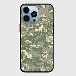 Чехол iPhone 13 Pro Зелено - серый камуфляж