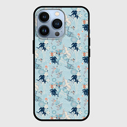 Чехол iPhone 13 Pro Японский паттерн с журавлем