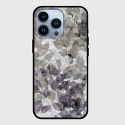 Чехол iPhone 13 Pro Листья серо-зеленый