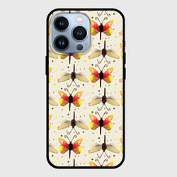 Чехол iPhone 13 Pro Стрекозы и бабочки