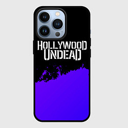 Чехол для iPhone 13 Pro Hollywood Undead purple grunge, цвет: 3D-черный
