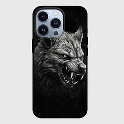 Чехол iPhone 13 Pro Волк - grunge style