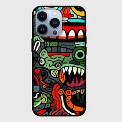 Чехол для iPhone 13 Pro Монстры в зеленом и оранжевом - нейросеть, цвет: 3D-черный