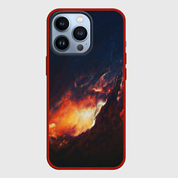 Чехол для iPhone 13 Pro Взрыв галактики, цвет: 3D-красный