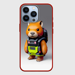 Чехол iPhone 13 Pro Кроха-капибара - киберпанк - нейросеть