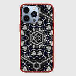 Чехол iPhone 13 Pro Чёрный квантовый паттерн