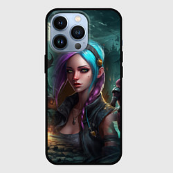 Чехол для iPhone 13 Pro Jinx art Arcane League of Legends, цвет: 3D-черный