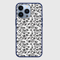 Чехол iPhone 13 Pro Море глаз на белом фоне