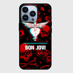 Чехол iPhone 13 Pro Bon Jovi rock glitch