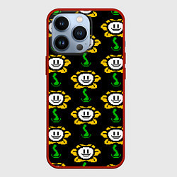 Чехол для iPhone 13 Pro Undertale - flowey smile, цвет: 3D-красный