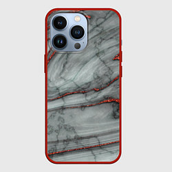 Чехол для iPhone 13 Pro Grey style pattern, цвет: 3D-красный