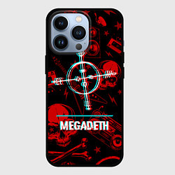 Чехол iPhone 13 Pro Megadeth rock glitch