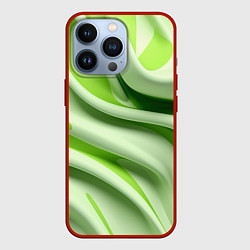 Чехол для iPhone 13 Pro Объемные складки, цвет: 3D-красный