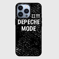 Чехол для iPhone 13 Pro Depeche Mode glitch на темном фоне: символ сверху, цвет: 3D-черный