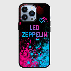 Чехол iPhone 13 Pro Led Zeppelin - neon gradient: символ сверху