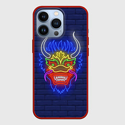 Чехол для iPhone 13 Pro Неоновый японский дракон, цвет: 3D-красный