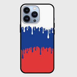 Чехол iPhone 13 Pro Флаг России - потёки