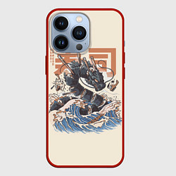 Чехол для iPhone 13 Pro Суши дракон с иероглифами в японском стиле, цвет: 3D-красный