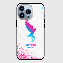 Чехол iPhone 13 Pro Hollywood Undead neon gradient style