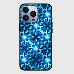 Чехол iPhone 13 Pro Светящиеся голубые цветы