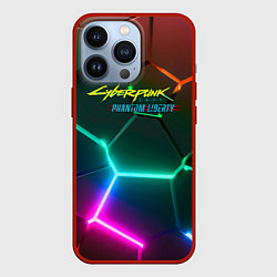 Чехол iPhone 13 Pro Cyberpunk 2077 phantom liberty logo neon