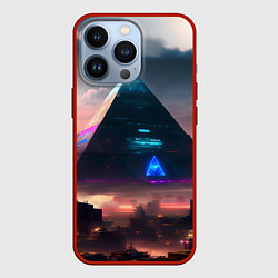 Чехол для iPhone 13 Pro Киберпанк пирамида, цвет: 3D-красный