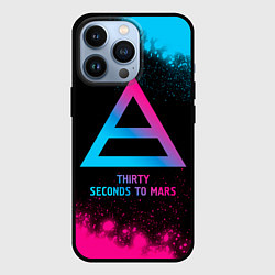 Чехол iPhone 13 Pro Thirty Seconds to Mars - neon gradient