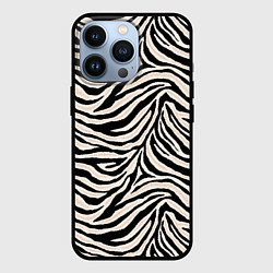 Чехол для iPhone 13 Pro Полосатая шкура зебры, белого тигра, цвет: 3D-черный
