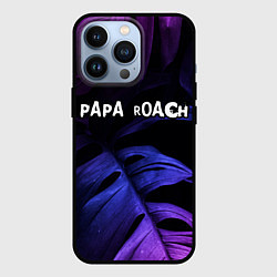 Чехол iPhone 13 Pro Papa Roach neon monstera
