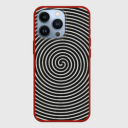 Чехол для iPhone 13 Pro Оптическая иллюзия спираль, цвет: 3D-красный