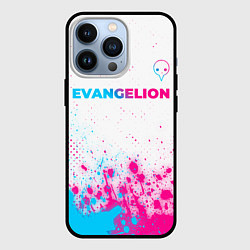 Чехол для iPhone 13 Pro Evangelion neon gradient style: символ сверху, цвет: 3D-черный