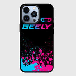 Чехол iPhone 13 Pro Geely - neon gradient: символ сверху