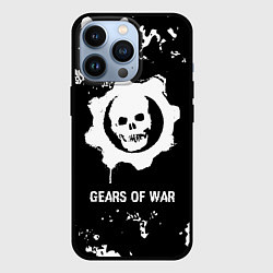 Чехол iPhone 13 Pro Gears of War glitch на темном фоне