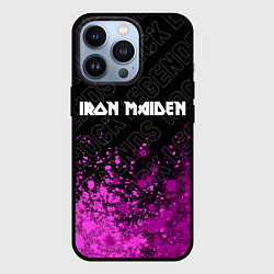 Чехол iPhone 13 Pro Iron Maiden rock legends: символ сверху