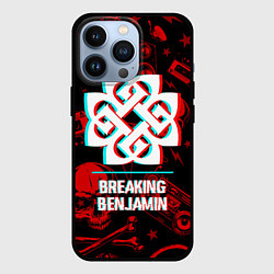 Чехол iPhone 13 Pro Breaking Benjamin rock glitch