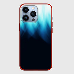 Чехол для iPhone 13 Pro Синее пламя огня на черном, цвет: 3D-красный