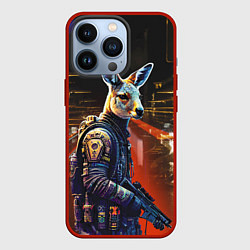 Чехол для iPhone 13 Pro Kenga - cyberpunk - neural network, цвет: 3D-красный