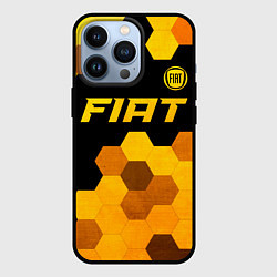 Чехол для iPhone 13 Pro Fiat - gold gradient: символ сверху, цвет: 3D-черный