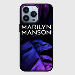 Чехол iPhone 13 Pro Marilyn Manson neon monstera