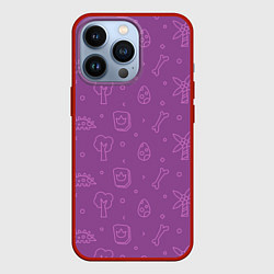 Чехол iPhone 13 Pro Violet dinosaurs