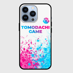 Чехол для iPhone 13 Pro Tomodachi Game neon gradient style: символ сверху, цвет: 3D-черный