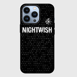 Чехол iPhone 13 Pro Nightwish glitch на темном фоне: символ сверху