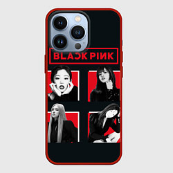 Чехол для iPhone 13 Pro Blackpink retro girls, цвет: 3D-красный