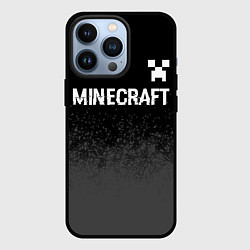 Чехол для iPhone 13 Pro Minecraft glitch на темном фоне: символ сверху, цвет: 3D-черный