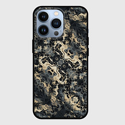 Чехол для iPhone 13 Pro Японские волны в темных тонах, цвет: 3D-черный