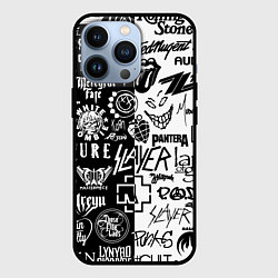 Чехол для iPhone 13 Pro Логотипы лучших рок групп, цвет: 3D-черный