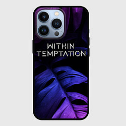 Чехол iPhone 13 Pro Within Temptation neon monstera