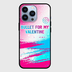 Чехол для iPhone 13 Pro Bullet For My Valentine neon gradient style: симво, цвет: 3D-черный
